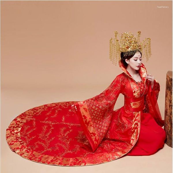 Vestiti di abbigliamento etnico vestiti di qualità originale Imperial Princess Hanfu Costume Red Tail Outfifi