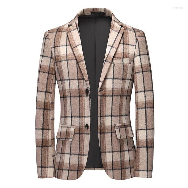 Herrenanzüge 2023 Brand -Kleidung FashionMale Business Suits/männlich schlanker fit hochwertiger Plaid Luxury Blazers Tuxedo Jacke Plus Size 6xl