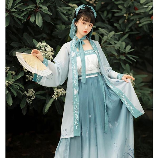 Roupas étnicas chinês de dança clássica figurino de palco de performance hanfu feminino feminino de terno de saia superior