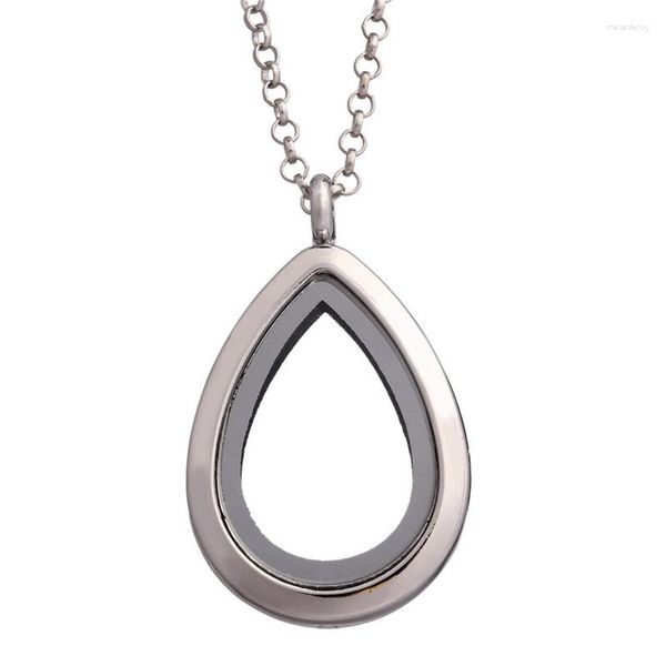 Цепочки 4 шт./Лот, капля воды Открытый магнитный стеклянный кулон ожерелья медальон с цепью для женщин подарка на день рождения