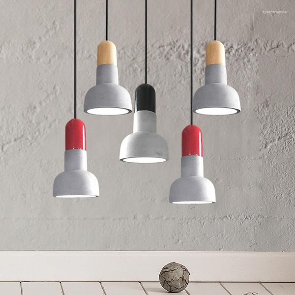 Lampade a sospensione Nordic Cement Piccole luci piccole barre bar retrò industriale Creative Led Hanglamp Restauranti Disterni Home Cucina sospesa