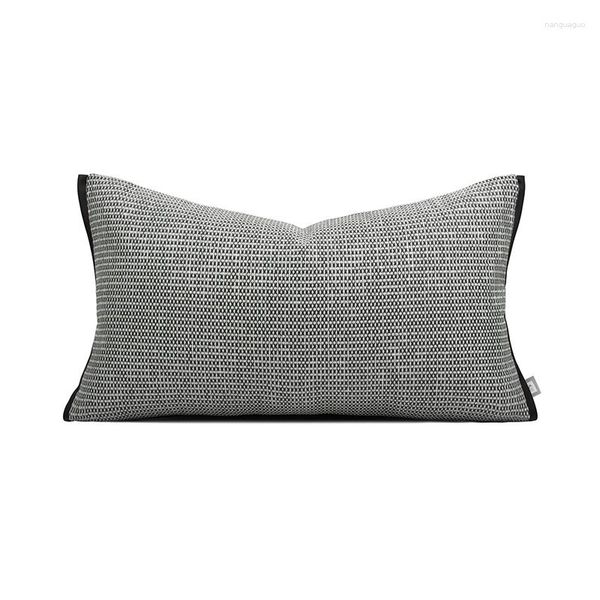 Kissen dekorative Abdeckung für Außengartenstuhl Schwarz weiße karierte Taille Wohnkultur Sofa Schlafzimmer 30x50 cm