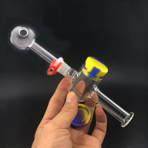 Burner olio in vetro Tubo di bong Hookah con 14 mm giunto femmina tamponare olio di olio di paglia per olio silicone contenitore Reclaimer Keck Clip tubi di vetro Accessori all'ingrosso Prezzo all'ingrosso