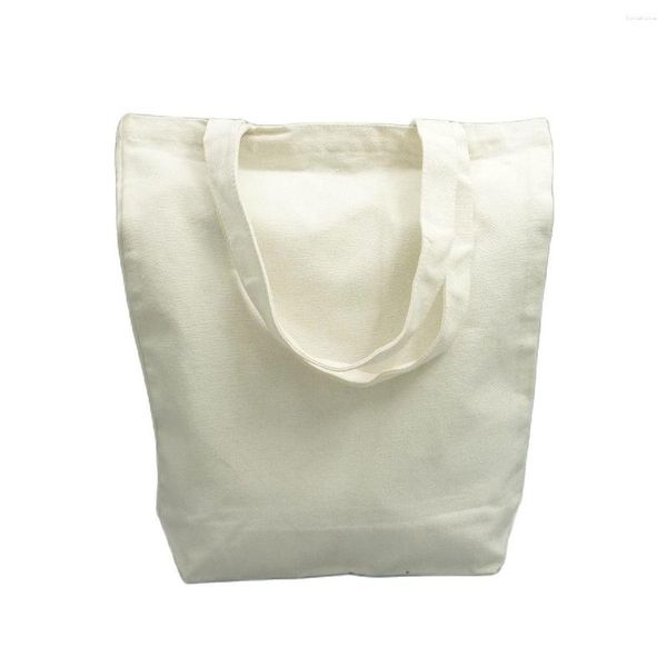 Подарочная упаковка 1x Custom Fashion Women White Cotton Canvas Bag Blank Beach Shopping Tote для бутик -магазина