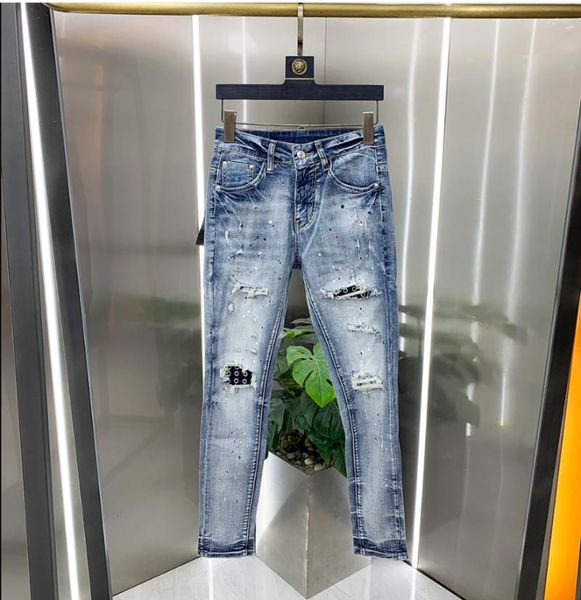 Jeans masculinos T06242 Fashion 2023 Runway Luxury European Design Party Style Clothing