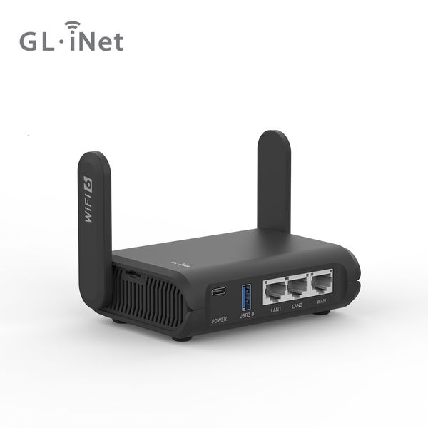 Roteadores glinet glaxt1800 ardósia machado pocketsized wifi 6 gigabit router router runsenderRepeater para el public wetwork vpn cliente 230812