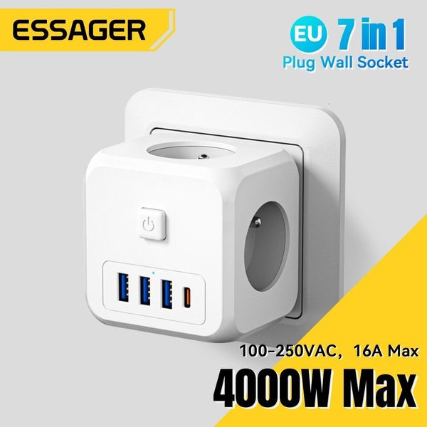 Essager de carregadores de telefone celular European Wall Plugeuropean Charging Socketeteropean Conversão Socket Multifuncional 230812