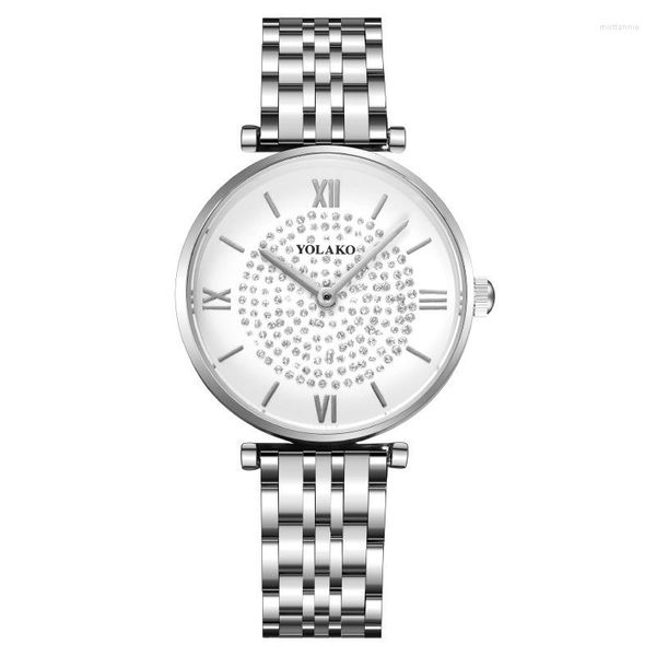 Bilek saatleri moda kıvılcım yıldızlar paslanmaz çelik kadınlar bilek envio bedava montre bilezik de lüks pour relogio feminino lindo