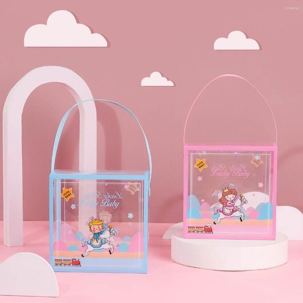Brocada de presente 10pcs caixa de chá de bebê embalagens plásticas transparentes para a festa favorita bolsas de aniversário para crianças doces