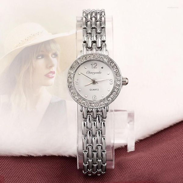 Наручительные часы Sdotter 2023 прибывают мода и повседневные женщины, смотрящие серебряный браслет