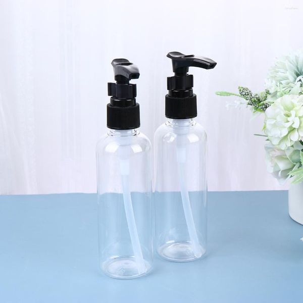 Speicherflaschen 4 Stcs kleine Glasemulsionsflasche Lotion Pumpen Make -up -Reisebehälter Shampoo Spender Clear Tank