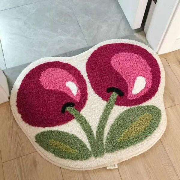Tappeti tappeti di frutta di alta qualità tappeti per bambini tappeto per bambini adorabile forma di ciliegia tappeti per la casa in tessuto