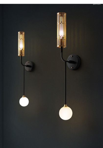 Lâmpadas de parede modernas LED nórdicas criativas assimétricas lâmpadas duplas luzes de tonalidade do quarto varanda de banheira decoração de decoração de luminária