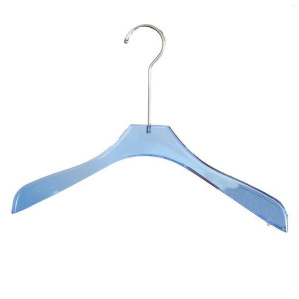 Cabides azul acrílico transparente cabide de cristal roupas anti-lixo roupas unissex desgaste vestido de noiva