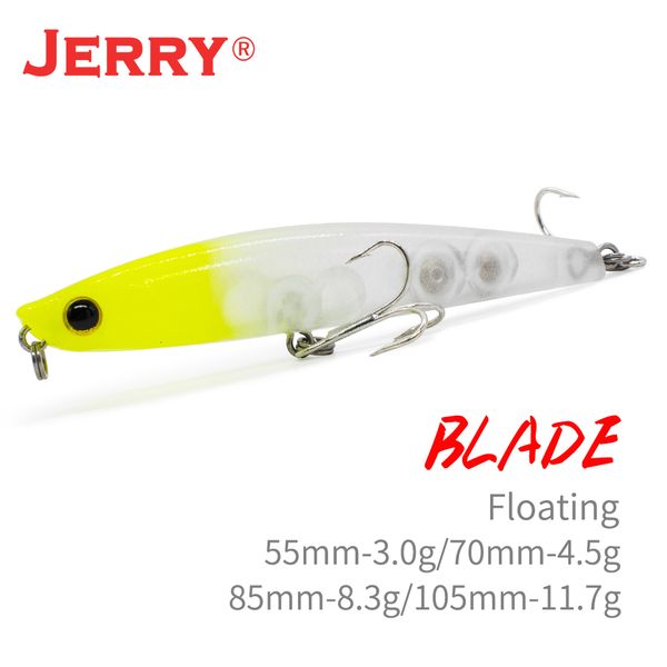 Yemler Jerry Blade Topwater Kalem Yüzen Pesca Tuzlu Su Tatlı Su Sert yem Köpek Yürüyüş 55 70 85 105mm Yapay Yem 230812