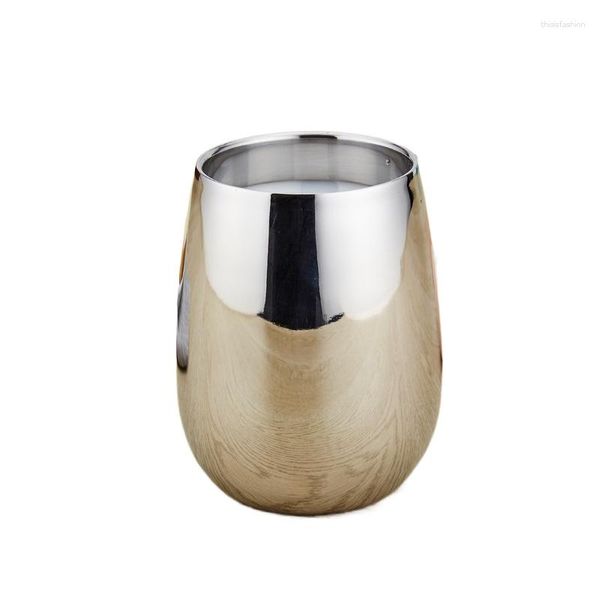 Кружки 240 мл Элегантная из нержавеющая сталь чашка яичной скорлупы: идеально подходит для воды в красном вине и многое другое! Двухслойный U-образный дизайн