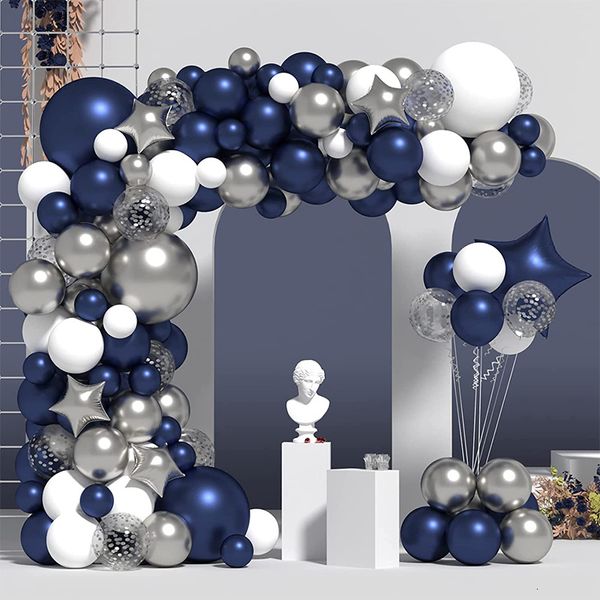 Outros suprimentos de festa de evento Balões azuis marinho Balões de guirlanda aniversário de casamento bebê menino decoração de graduação Globos Ballon bleu 230812