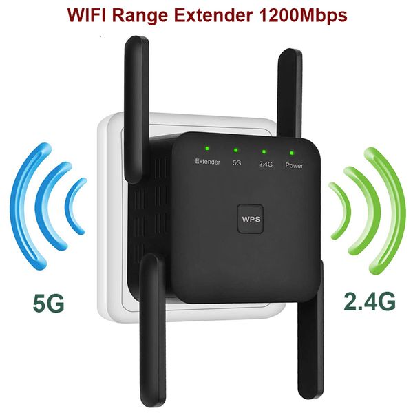 Yönlendiriciler 5 GHz WiFi Extender Uzun Menzilli Kablosuz WiFi Booster AC1200 Adaptör 1200Mbps Amplifikatör 80211n Wi Fi Sinyal Tekrarörü 230812