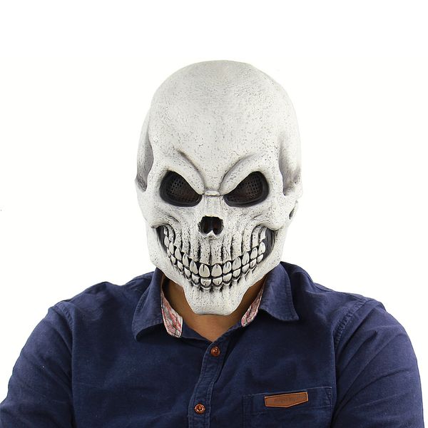 Parti Maskeleri Ürpertici Cosplay Terror Diş Ağız Korkunç Kafatası Cadılar Bayramı Maskesi Korkunç İskelet Başlı Tam Yüz Kostüm Prop Karnavalı Temalı Parti 230812