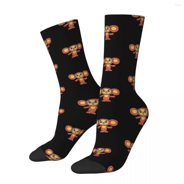 Herrensocken russische Cartoon Friedenszeichen Cheburashka Puppe süße Männer Frauen Radsport Neuheit Frühlings Sommer Herbst Winterstrümpfe Geschenk