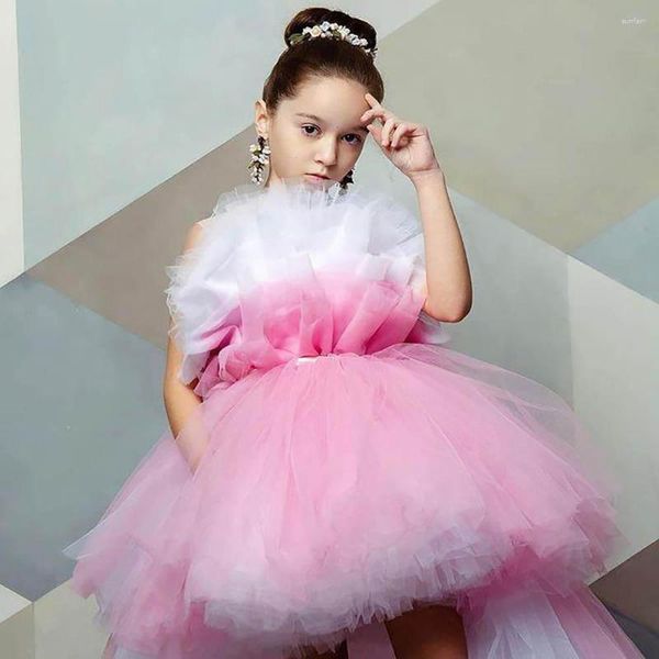 Mädchen Kleider ärmelloses Geburtstag Weihnachten Tulle Girls Festzug Blumen Kinder formelle Trage Hochzeitsfeier Events Ballkleid