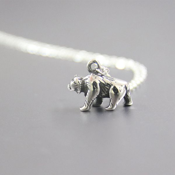Everfast 5pc/lote novo Diy Vintage 3D Urso polar de aço inoxidável colar personalizado colares de pendentes de animais geeks homens jóias memoriais