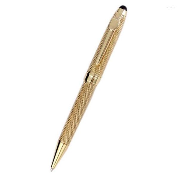 Penna in metallo di alta qualità Penna di lusso argento e oro per la scrittura di fornitori di scuole da ufficio Ballpoint