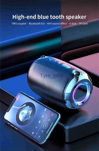 Alto-falantes Poderoso Bluetooth Speaker Box Ao Ar Livre Portátil TWS 3D Estéreo com AUX USB TF Mini Sem Fio para Festa de Carro Music Player Áudio Novo X0813
