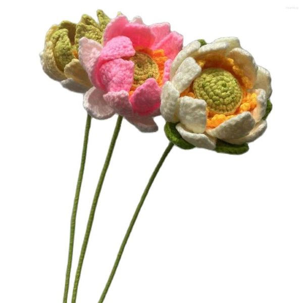 Dekorative Blumen 5 Zweige rosa Lotus Künstliche Pflanzen Party Home Office Dekorationen weiße Bouquet DIY