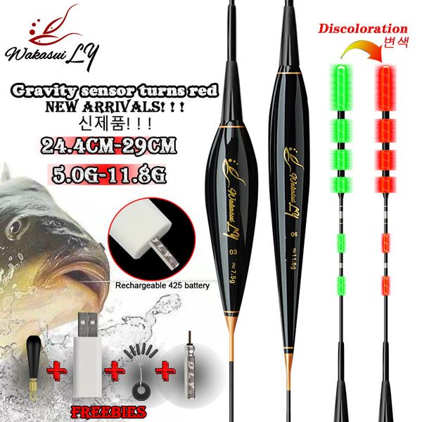 Acessórios de pesca Float Float Auto Gravity Sensor Chip Electronic Rocky Float Float Sensitivity Night Fishing DeviceSUSB Conjunto de carregamento 230812