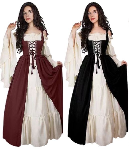 Хэллоуин костюмы Женщины одеваются косплей костюмы средневековое платье для одежды Женские Ренессанс платье
