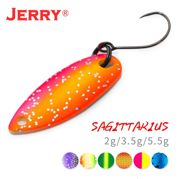 Yemler Jerry Stream Area Alabalık Kaşıkları Küçük Hafif Akışkanlar Yüksek Kaliteli Balıkçılık Lures Tek Kancalar Sert Lures 230812