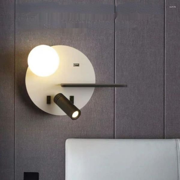 Lampada a parete Lampade a LED moderne per camera da letto El DEORIGHT DECORAZIONE SPEGNO LIGHT LIGHT FISSATI DI LIMINE LIMINE USB