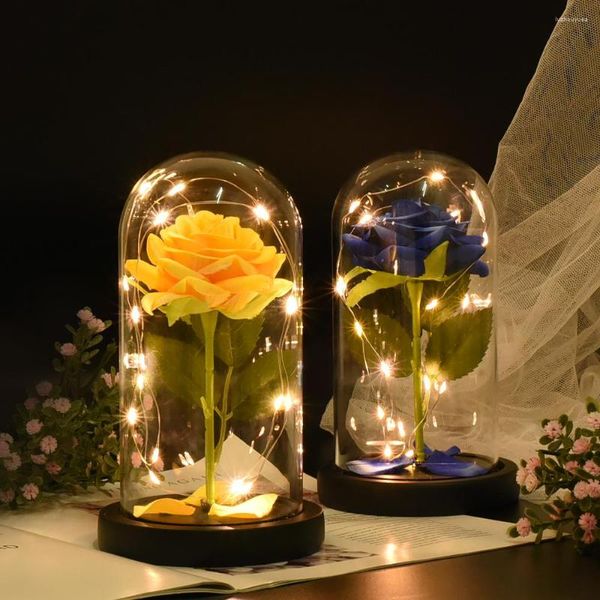 Flores decorativas 2023 LED FLOR ARTIFICIAL EMETERNAIS DE GALAXY ROSE ETERNA