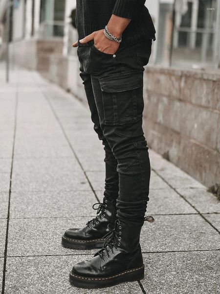 Herren Jeans Skinny Jean Pant Männer Streetstyle -Trackhose Großgröße Denim Streetwear Schwarz klassische Hip Hop Kleidung 2023 Frühling