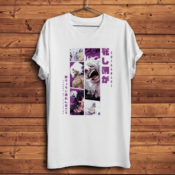 Erkekler tişörtleri mha anime kahraman akademisi kötü adam shigaraki tomura komik manga tshirt erkekler homme günlük kısa kollu sıradan gömlek unisex tee