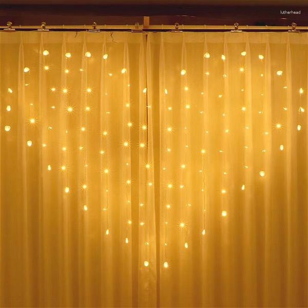 Stringhe Luci a tenda a led Ghirlanda di Natale in finestra Festa di luce fata per casa camera da letto decorazione per le vacanze 2x1,5 m