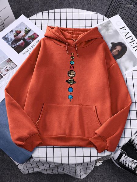 Women's Hoodies Nove Pianeti Universo Sistema Solar Stampa Donne Autunno Oversize felpa con cappuccio Harajuku comodo con cappuccio di moda con cappuccio ciotto