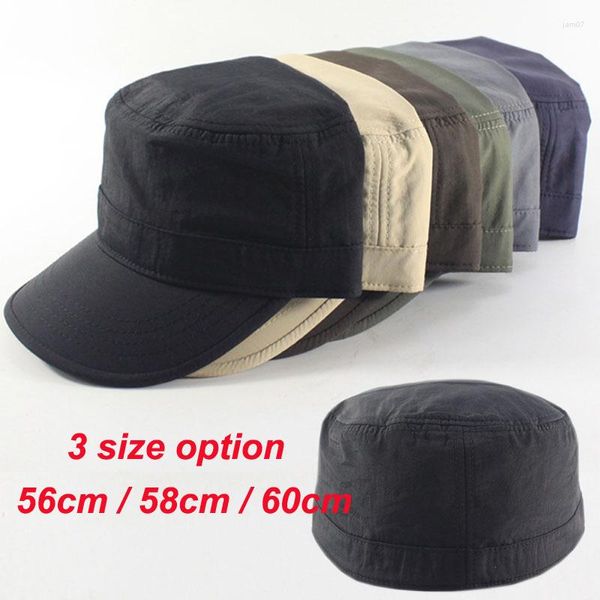 Caps de bola Vintage Big Fixe Tamanho Base de beisebol plano Men Hat Hat Military Summer Summer Sold Gorras Drop Out Outdoor