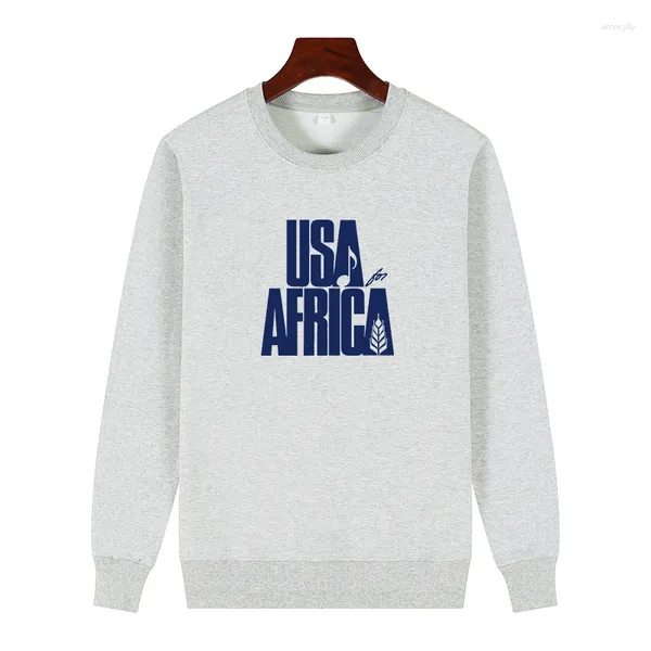 Felpa con cappuccio da uomo siamo l'anniversario mondiale USA per Africa United Artists Felte grafiche pile Spessa con cappuccio sportivo