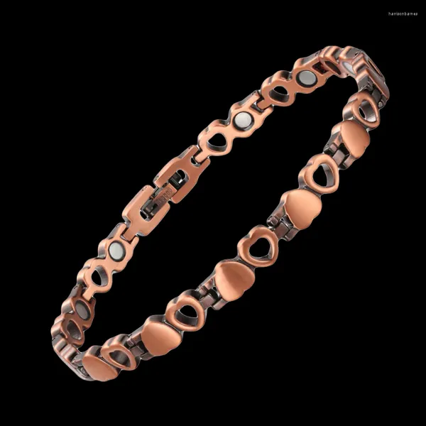 Link Bracelets Wolllet Padrão de cobre Magnetic para mulheres com ímãs Presente Mãe esposa do Dia das Mulheres