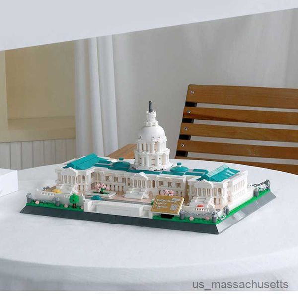 Blocks City Architecture Creative Washington Modelo dos Estados Unidos Blocos de construção Modular Miniatura Toys para R230814