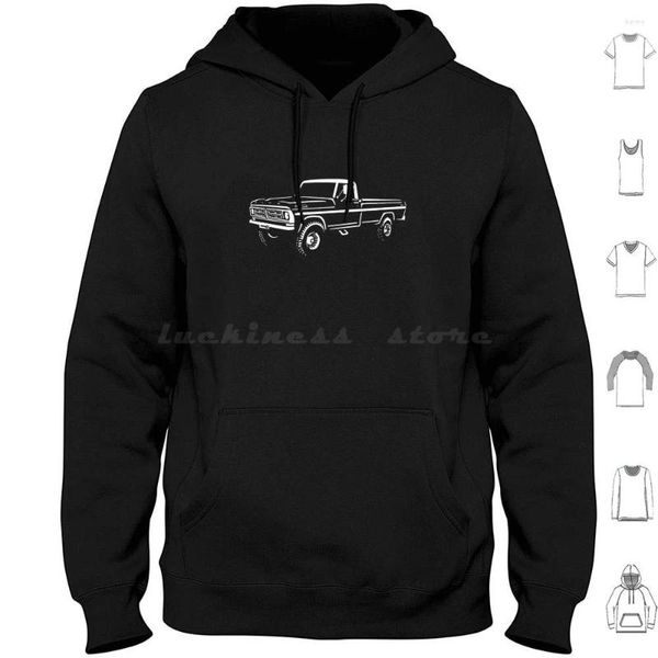 Erkek Hoodies 1972 F-250 Gömlek Araba Tutkun F0250 F100 El Çizilmiş Sanat Uzun Kollu