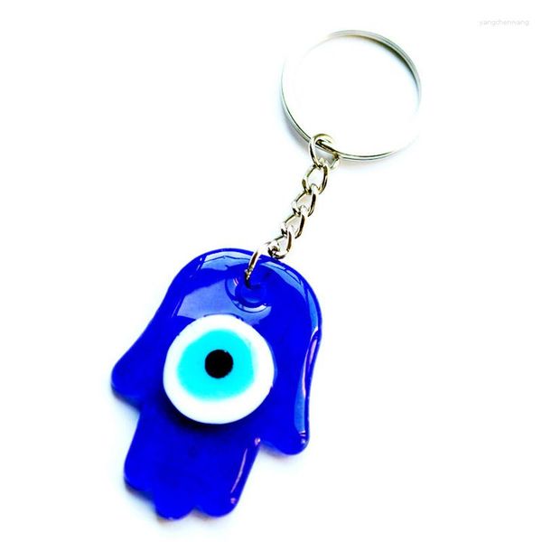 Клавицы Турецкий голубой глаз Хэмса Хэмса ручной подвесной кулон Кейринг для мужчин Женщины Уникальное винтажное стекло Фатима злой сумка.
