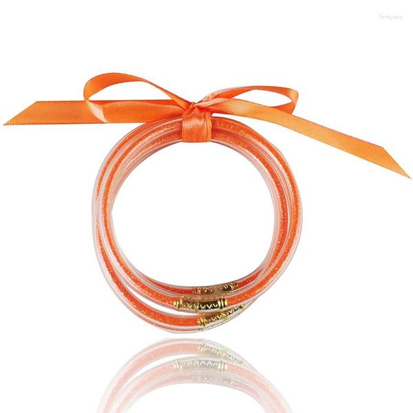 Braccialetto gelatina scintillante set per donne uomini impermeabili di braccialetti siliconici pieni di bracciali di moda scintillanti