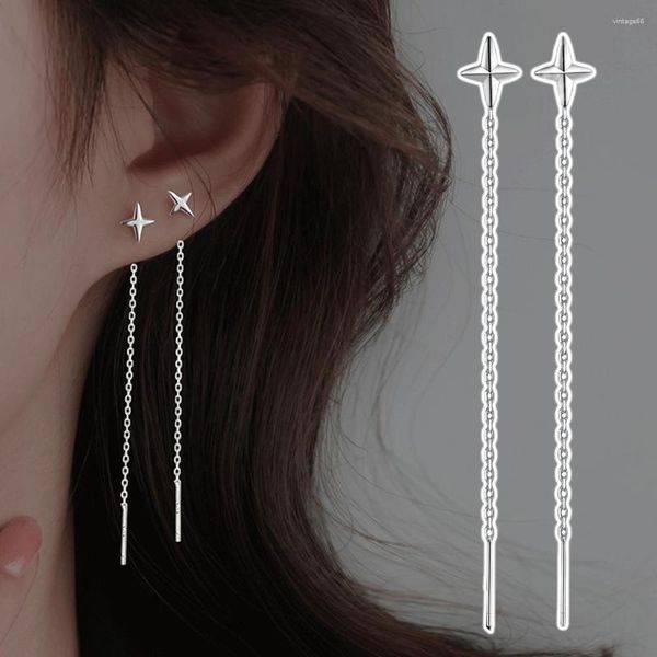 Brincos de Trend Trend Wire Tassel Tassel Chain Climb Star Heart Pingentents Drop linhas retas femininas Jóias de Earings penduradas