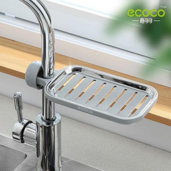 Küche Aufbewahrung Ecoco Wasserhahnschelfspüle Schüssel Drainer Edelstahl Seifenschwamm Rack Haushaltsdarsteller