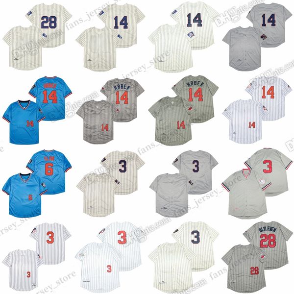 14 Kent Hrbek Vintage Baseball-Trikots 7 Joe Mauer 6 Tony Oliva 4 Paul Molitor 3 Harmon Killebrew 2 Brian Dozier Genähtes Trikot