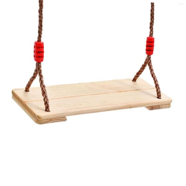 Móveis de acampamento Kids Wooden Swing com robustos brinquedos de cadeira do jardim de corda