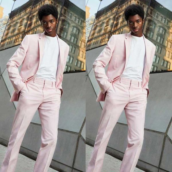 Abiti da uomo uomini per il matrimonio Ultimo cappotto Pantaloni Design Pink Prom Business Smoking 2 pari Terno Masculino Costume Homme Man Blazer